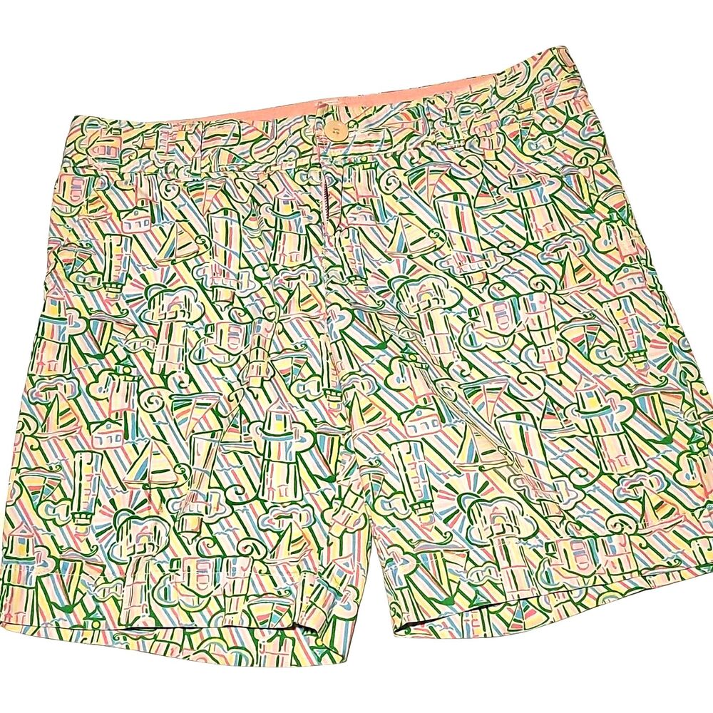 Lilly Pulitzer Women's Multicolor Floral & Nature Print Shorts Size 8 Flat Front
